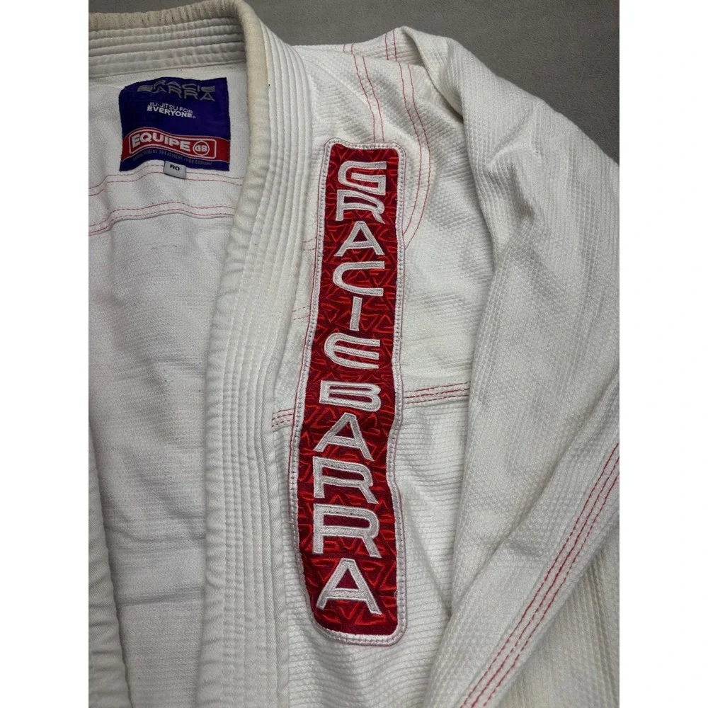Adidas Gracie Barra Equipe GB Jiu-Jitsu Gi Jacket White Red R0 BJJ Kimono